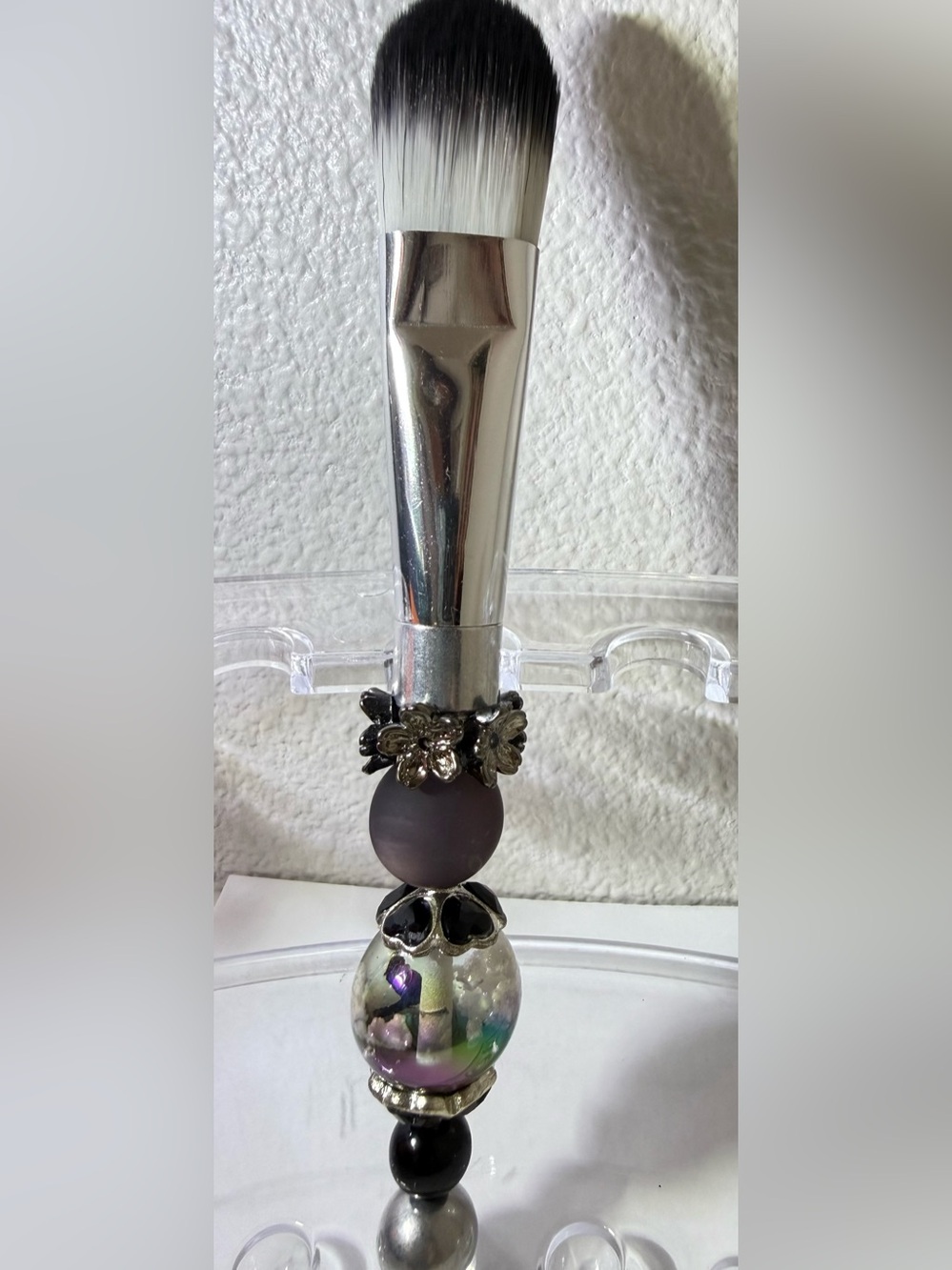 Hand Beaded 5pc Makeup Brush Set, Soft No Shed Bristles, Perfect Gift - Picture 6 of 7